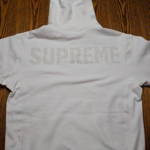 Supreme studded hoody white